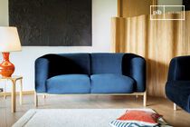 2-Sitzer Sofa aus blauem Samt Viela