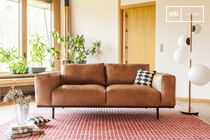 2-Sitzer Sofa aus Havanna-Leder Almond