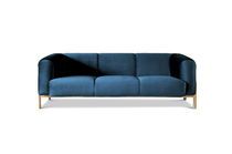 3-Sitzer Sofa aus blauem Samt